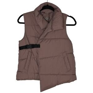 Zara Puffer Vest Snap Buckle Asymmetric Youth Girls Size M 8-10 Purple